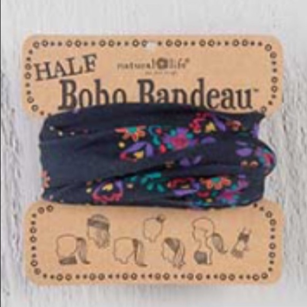 Natural Life Half Boho Headband Bandeau Black